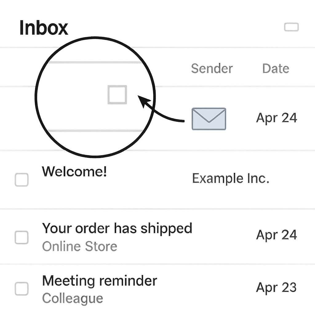 Transparent 1x1 pixel embedded in an email message, magnified to show its invisible presence