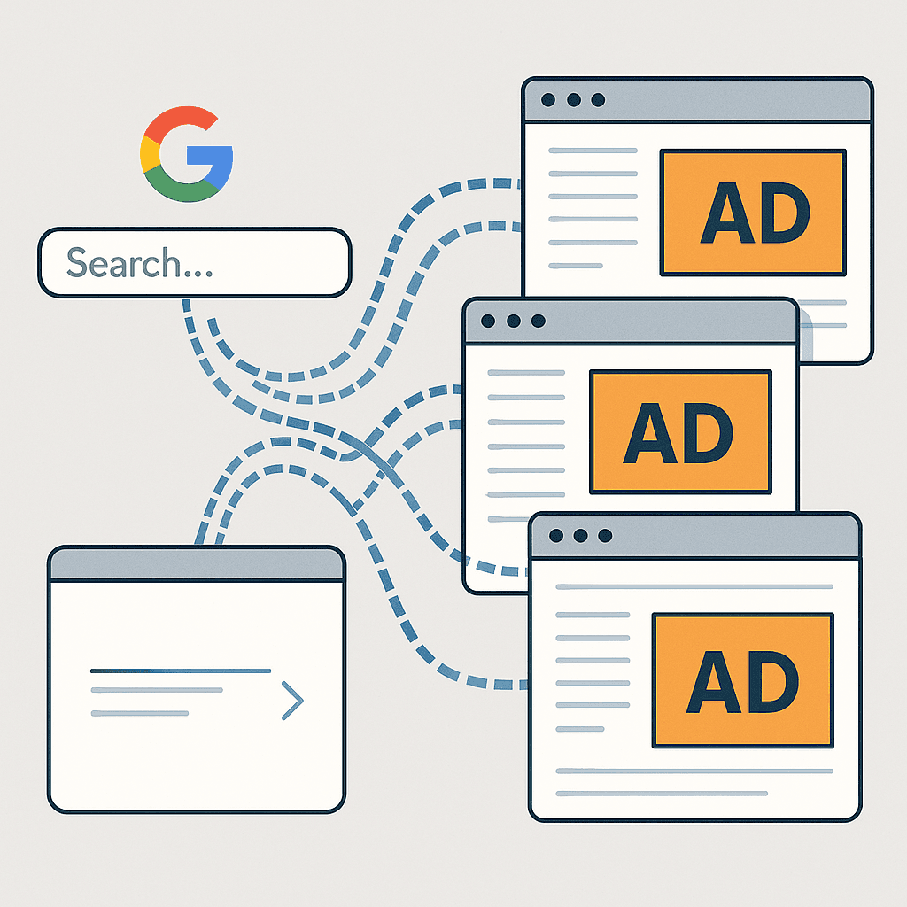 Browser settings screen showing privacy controls and ad personalization toggles