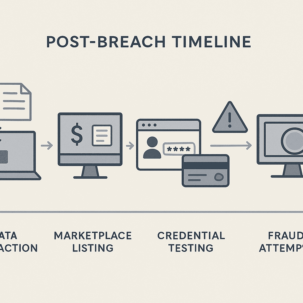 Checklist of recovery actions with credit freeze and fraud alert icons