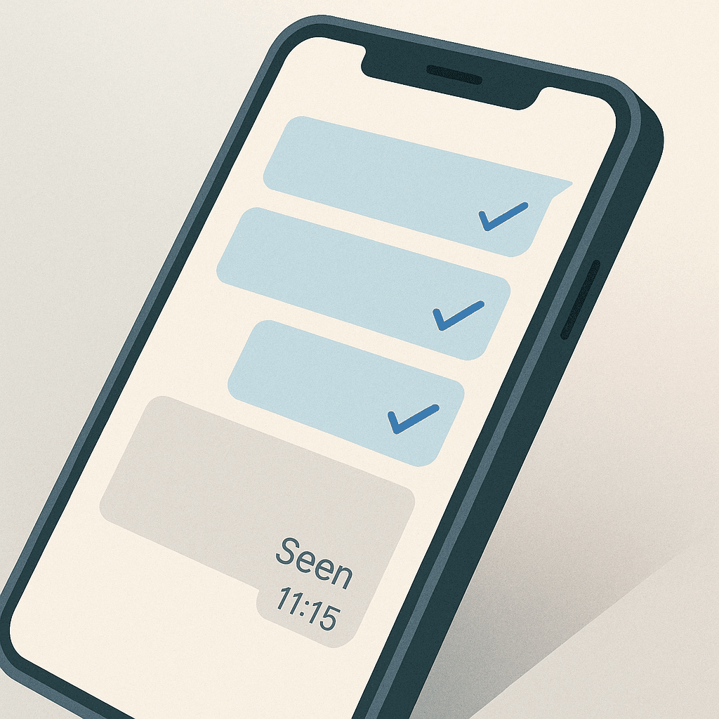 Messaging app settings screen with read receipts toggle switched to off position