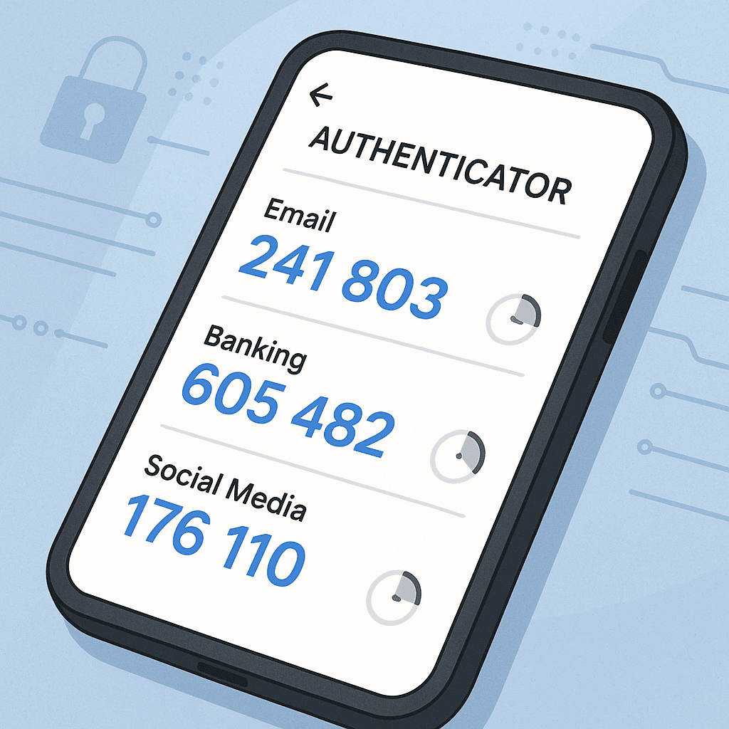 Checklist showing completed 2FA setup across email, banking, and social media platforms