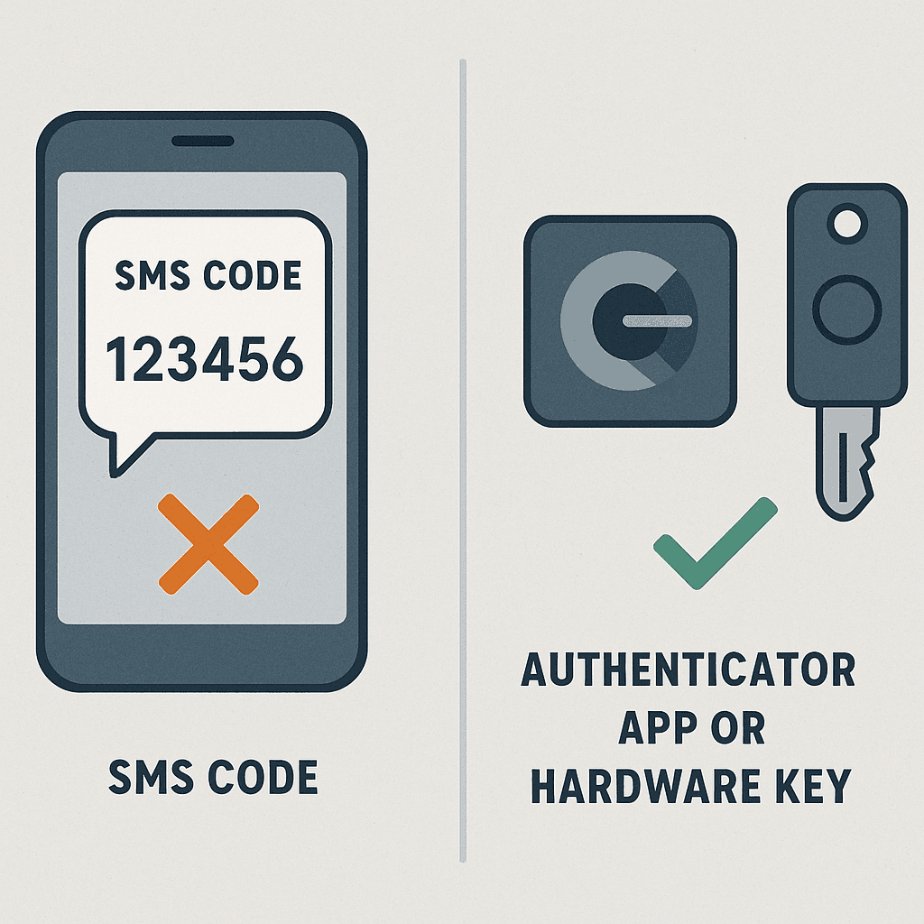 A smartphone displaying a six-digit SMS verification code with a faded lock icon in the background, symbolizing vulnerable authentication