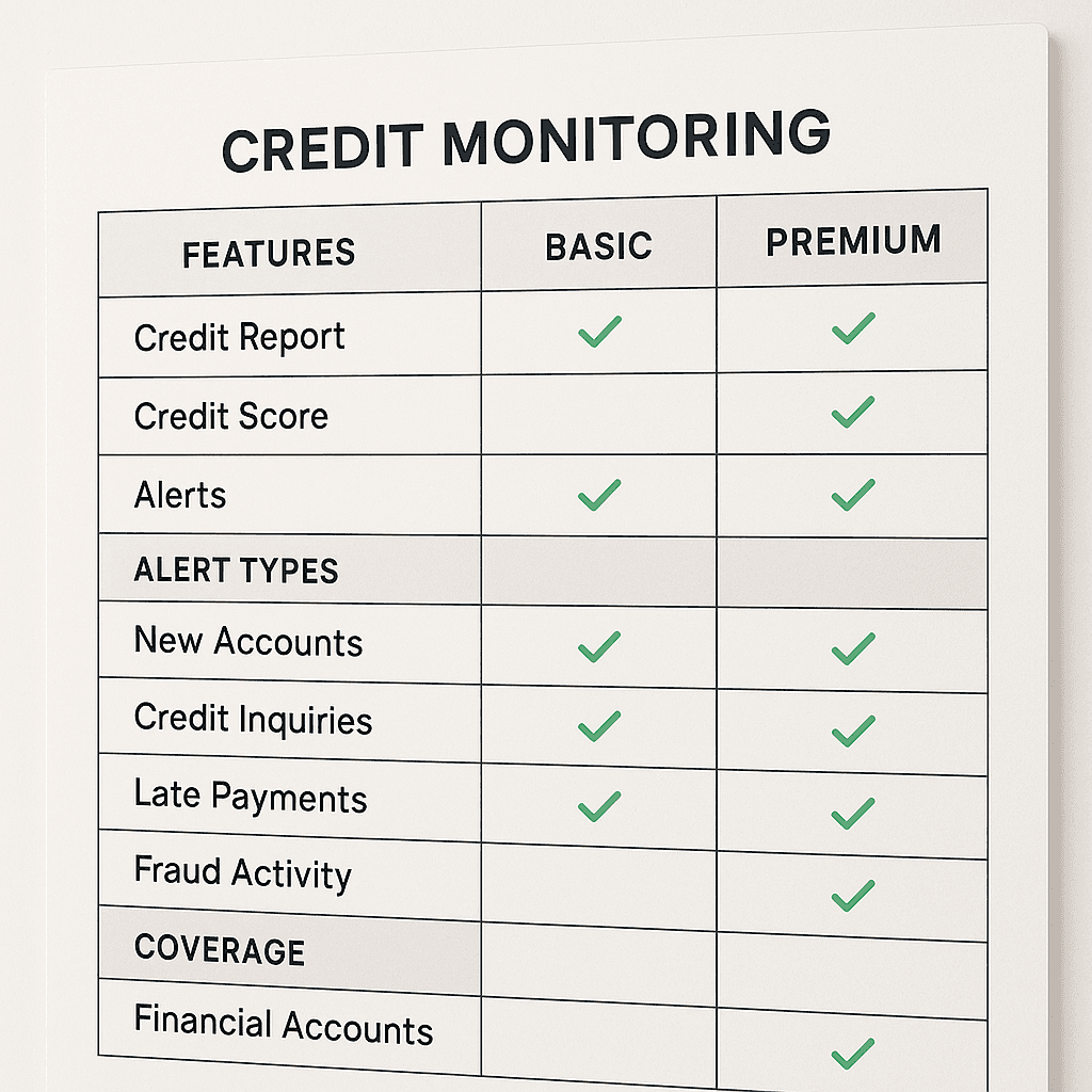 Dashboard screenshot showing credit score tracking across multiple monitoring services