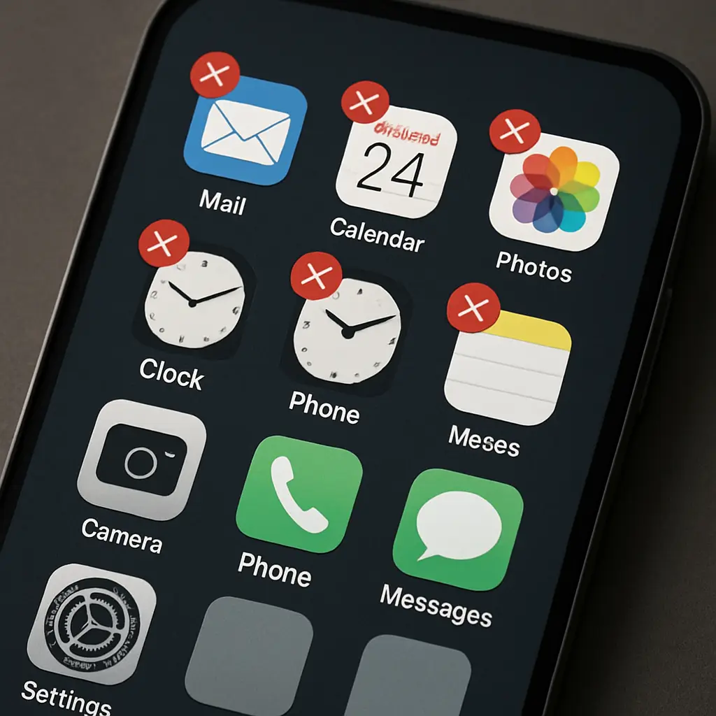 Organized smartphone home screen with essential apps only