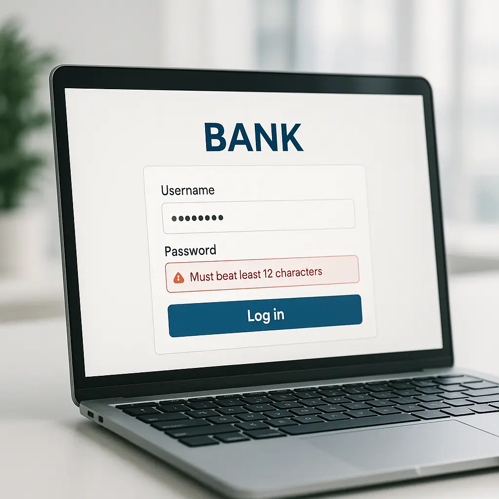 Secure bank vault door with modern digital keypad