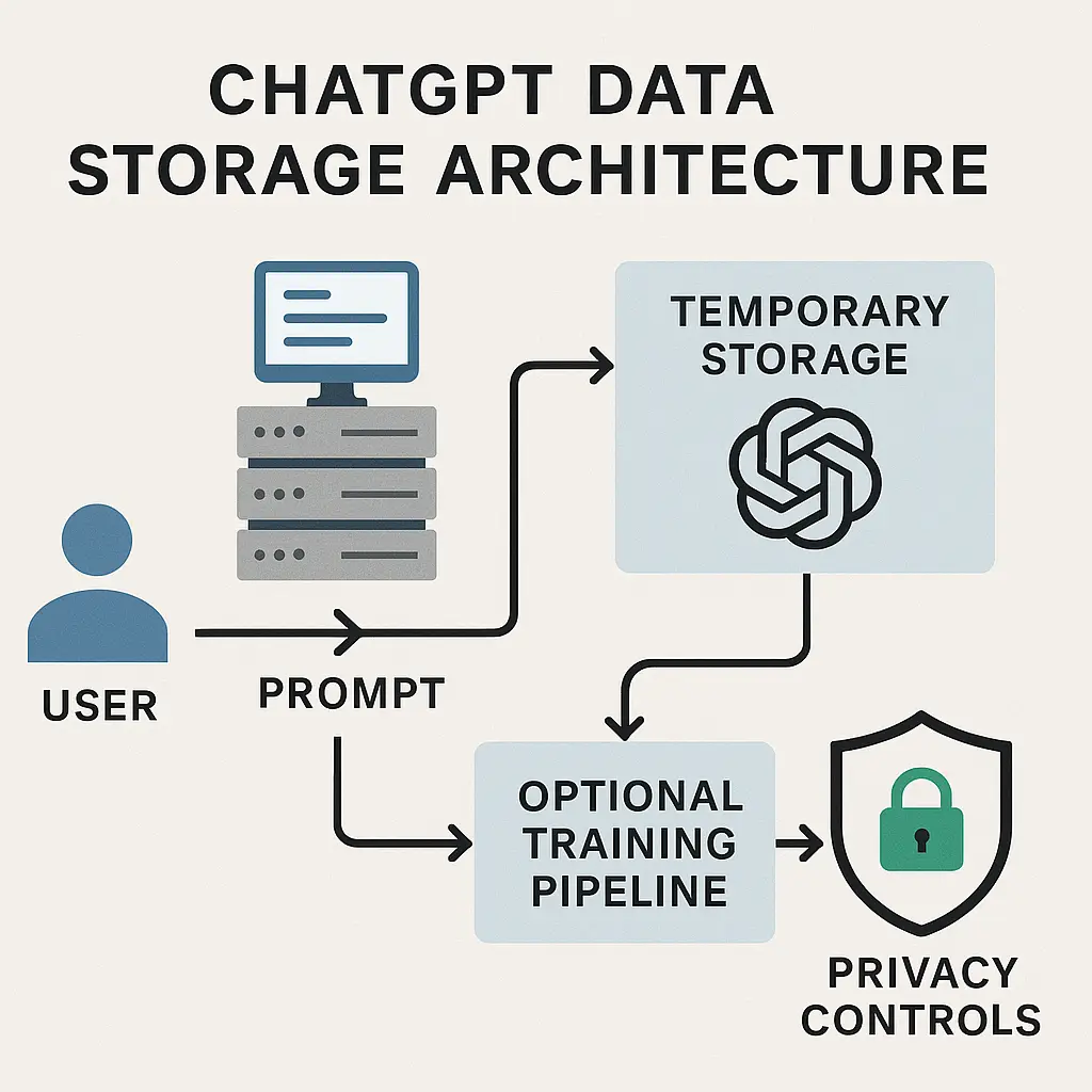 Screenshot of ChatGPT privacy settings showing data retention and training opt-out controls