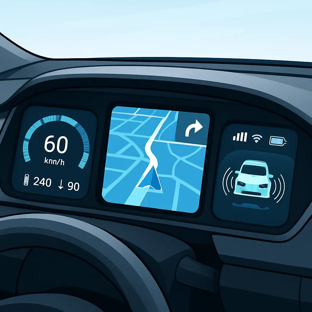 Vehicle settings screen showing data sharing and privacy configuration options