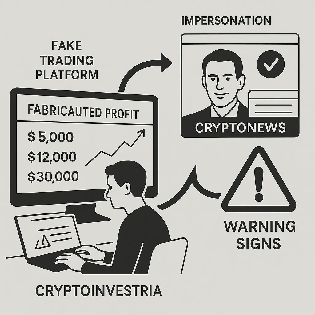 Person reviewing a suspicious investment opportunity on their phone while comparing it against a checklist of red flags
