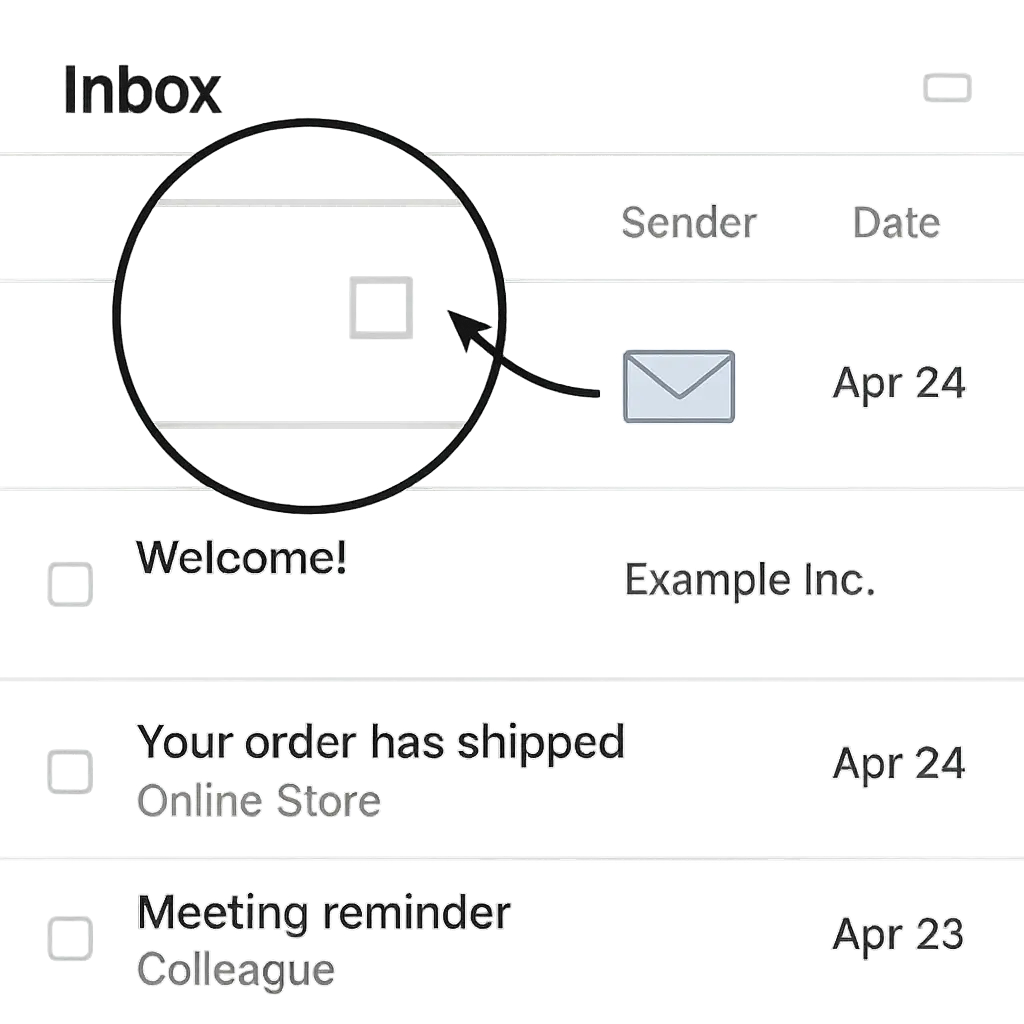 Transparent 1x1 pixel embedded in an email message, magnified to show its invisible presence