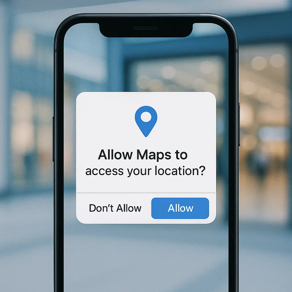 Mobile device settings screen showing location services toggles