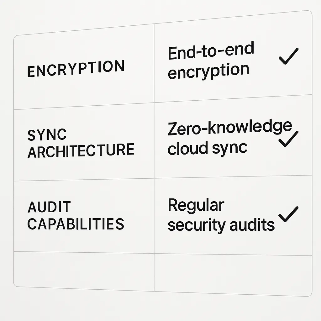 Encrypted password vault with security layers visualization