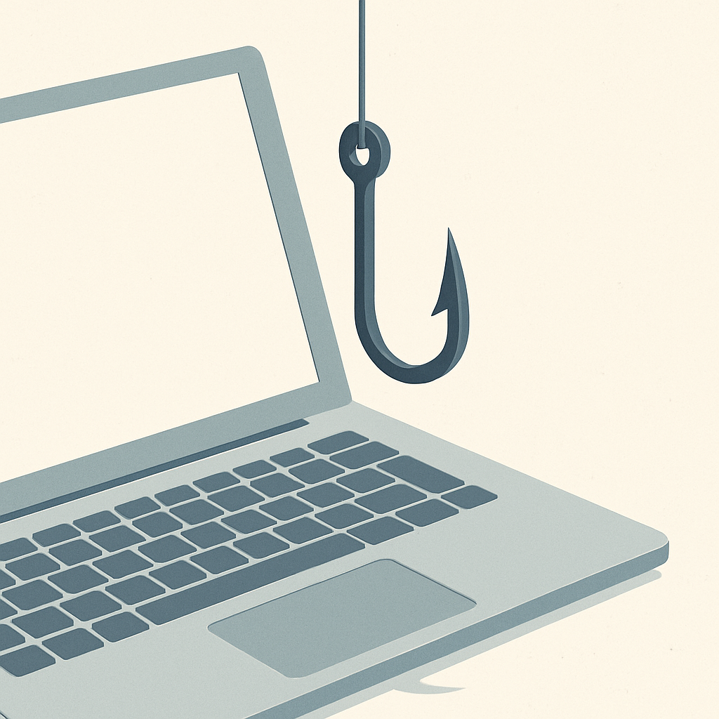 A person pausing before clicking a suspicious email link, representing the moment of decision