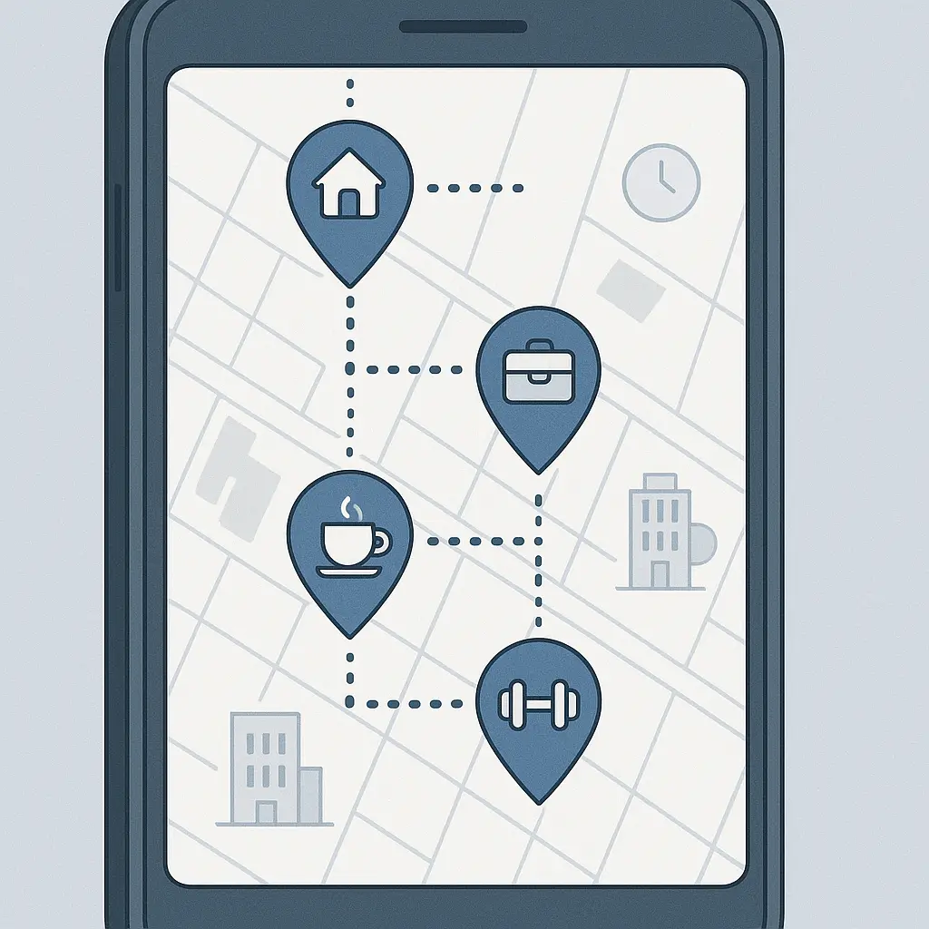 Phone settings screen showing location services toggle and app permissions list