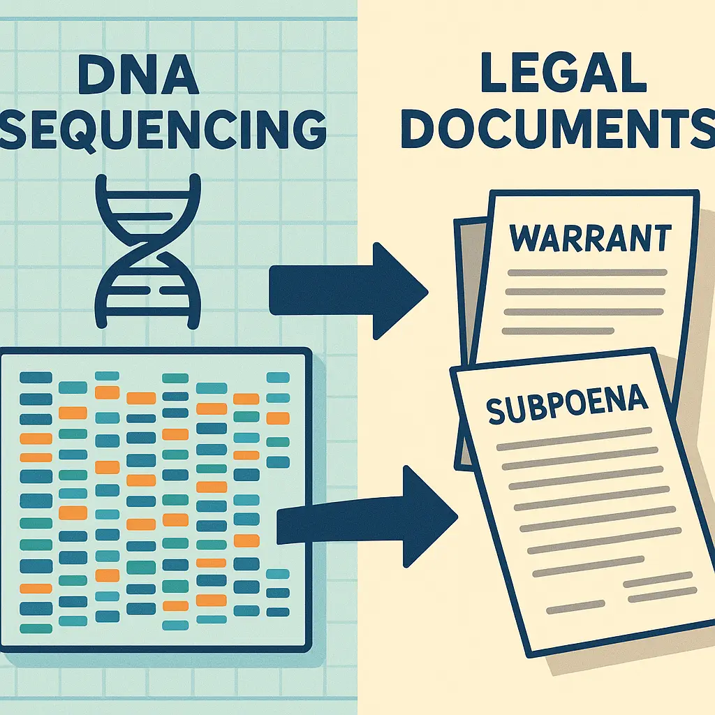 Abstract representation of genetic privacy protection with lock and DNA strand