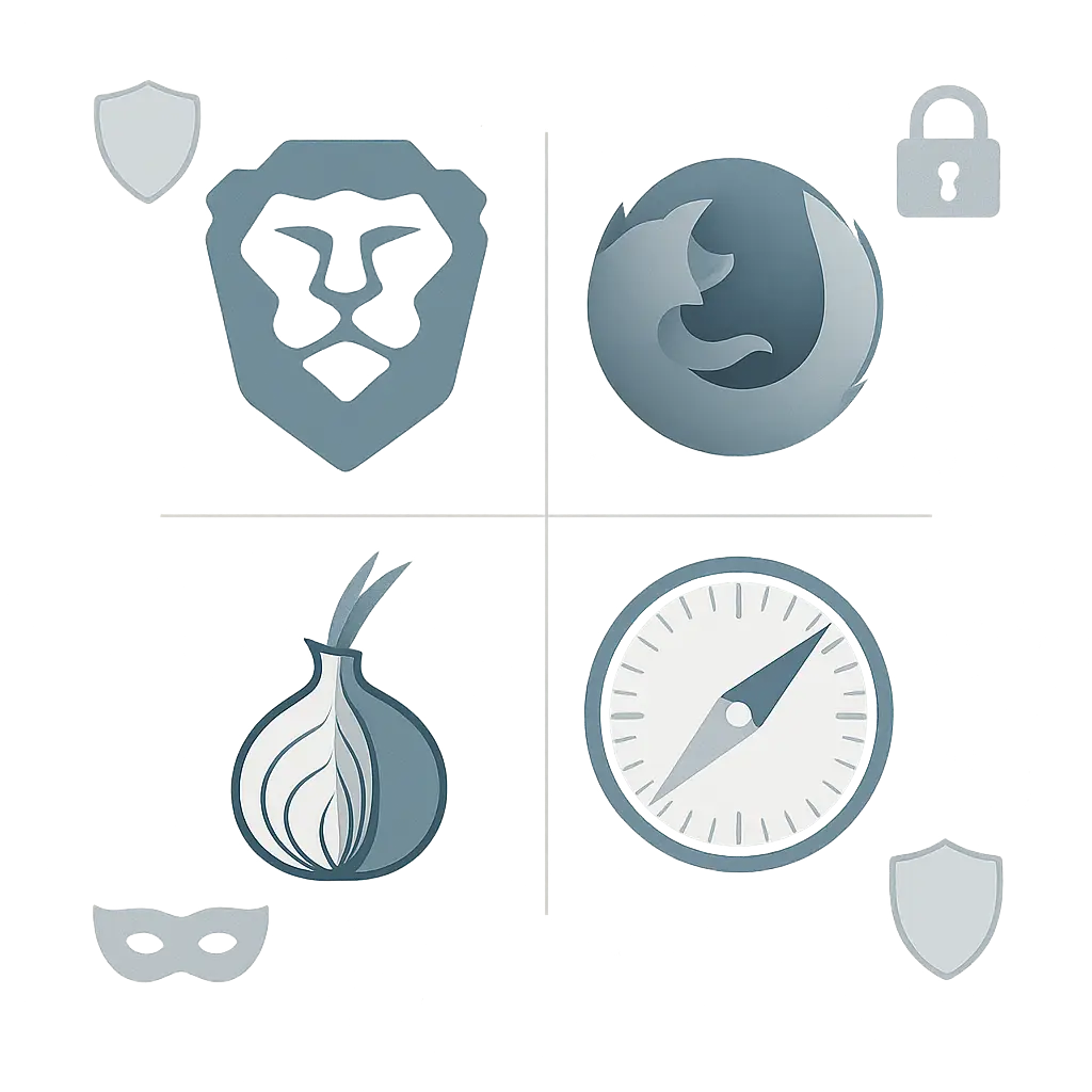 A single browser window with privacy settings panel open showing tracking protection toggles
