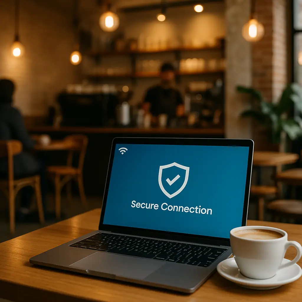 Checklist of public WiFi security measures on smartphone screen