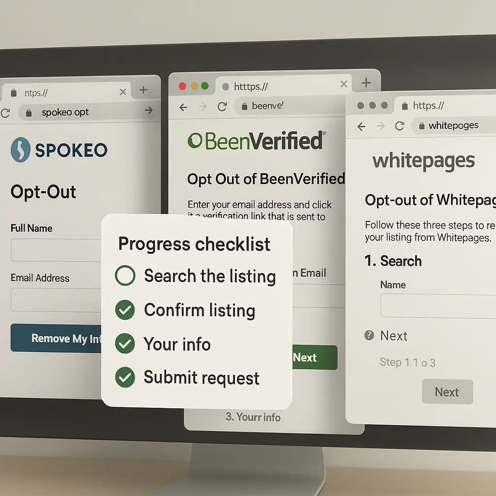 Calendar with recurring reminders marked for quarterly data broker checks