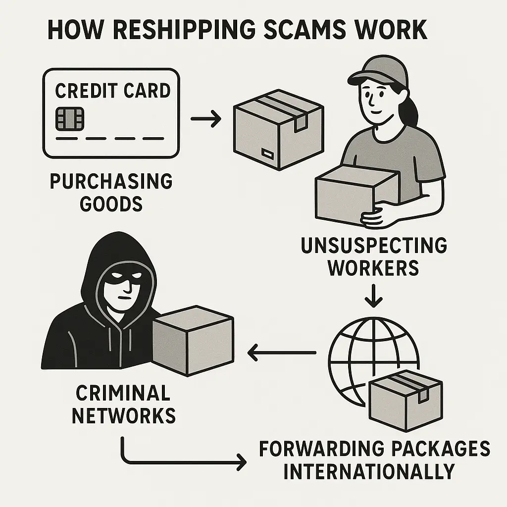 Checklist of red flags that indicate a reshipping scam job offer