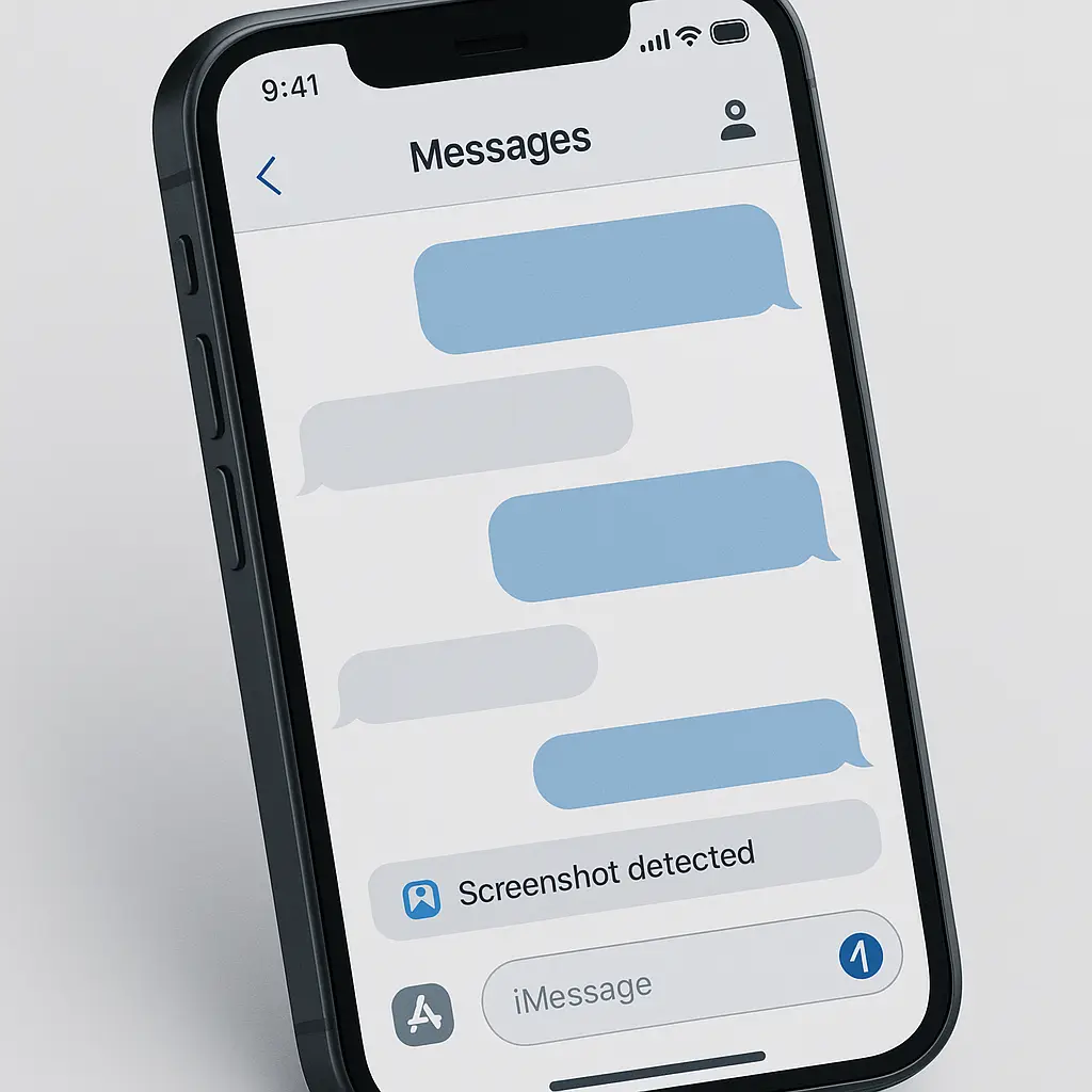 Split screen showing different messaging apps with varying screenshot notification states