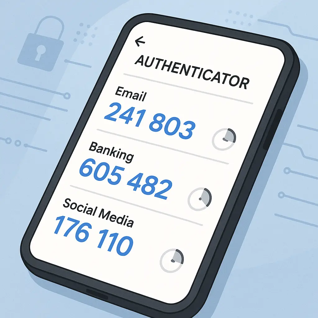 Checklist showing completed 2FA setup across email, banking, and social media platforms
