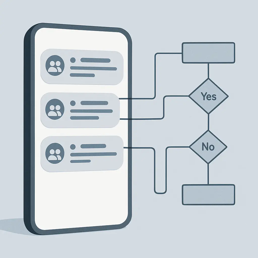 Messaging app privacy settings screen with highlighted security options