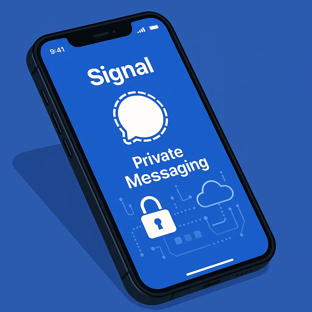 Two phones exchanging encrypted messages with padlock symbols