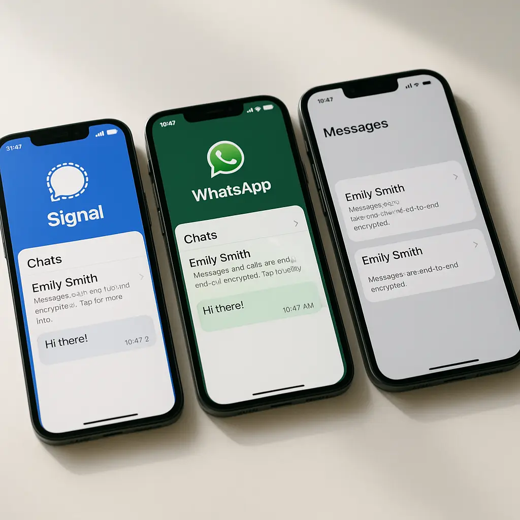 Smartphone displaying a lock icon over a message conversation