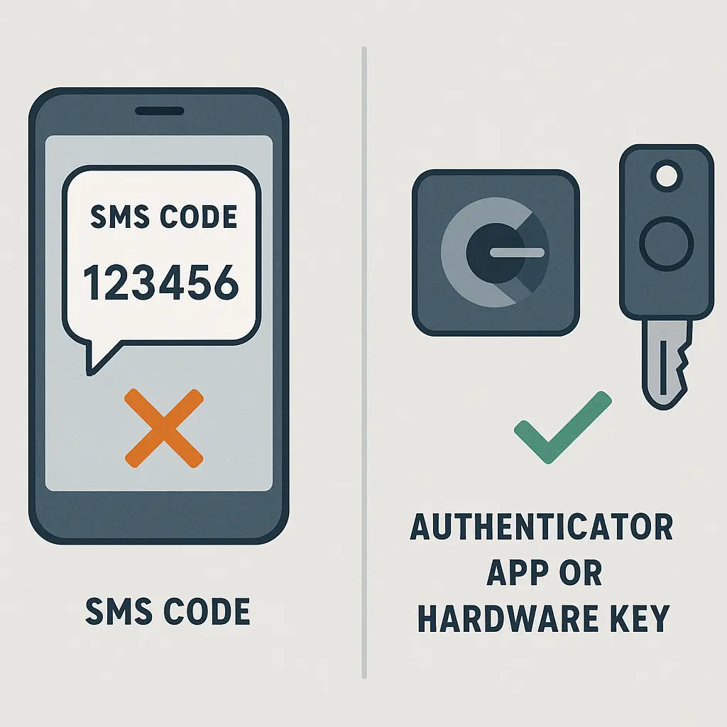 A smartphone displaying a six-digit SMS verification code with a faded lock icon in the background, symbolizing vulnerable authentication