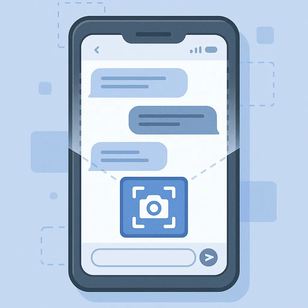 A person holding a phone with a calm expression, representing the controlled response to a privacy violation