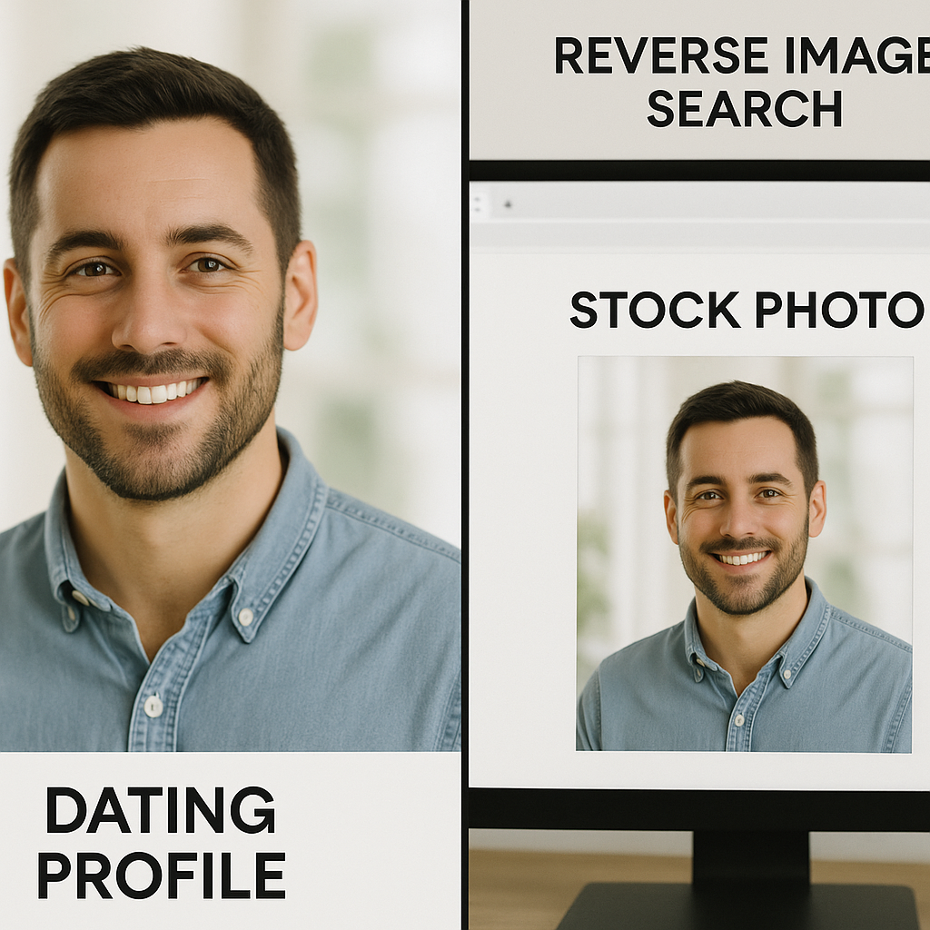 Checklist of dating profile verification steps with common red flags highlighted