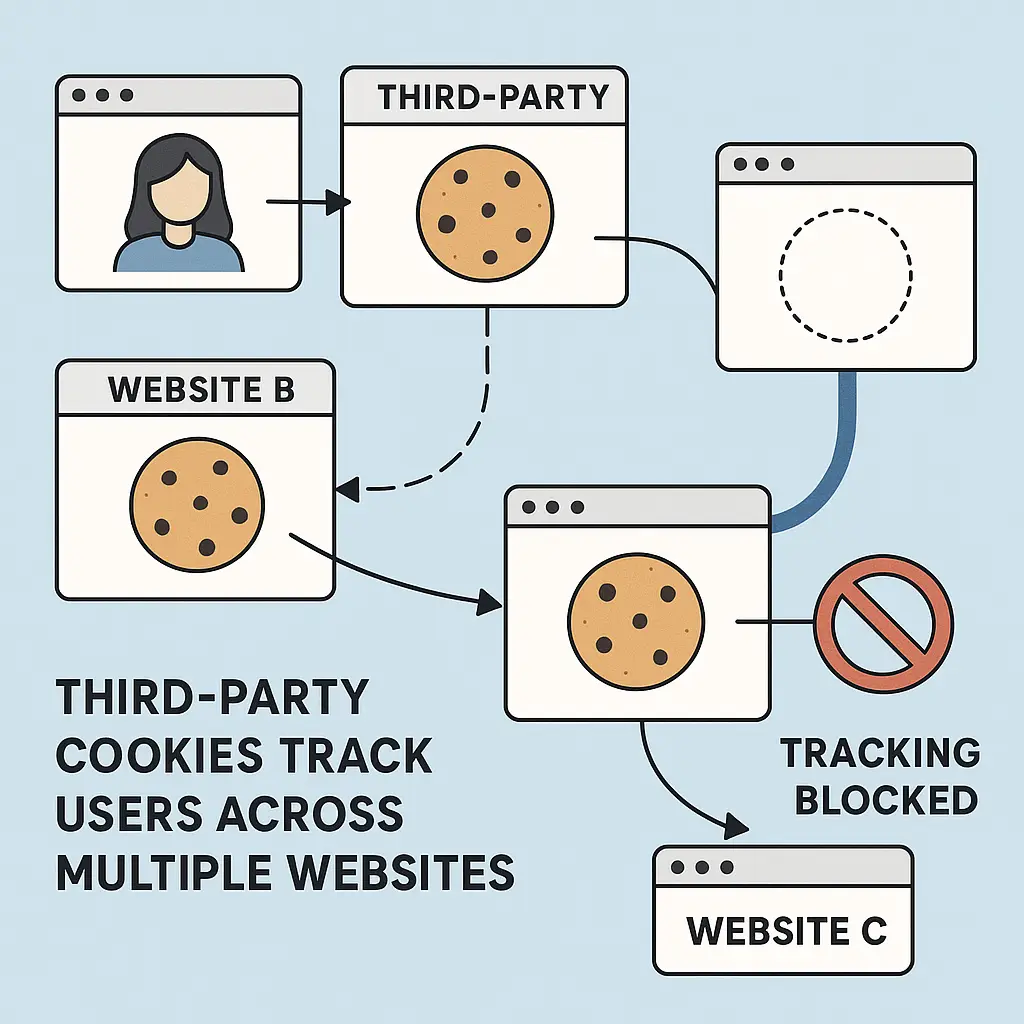 Timeline showing the gradual phase-out of third-party cookies across major browsers