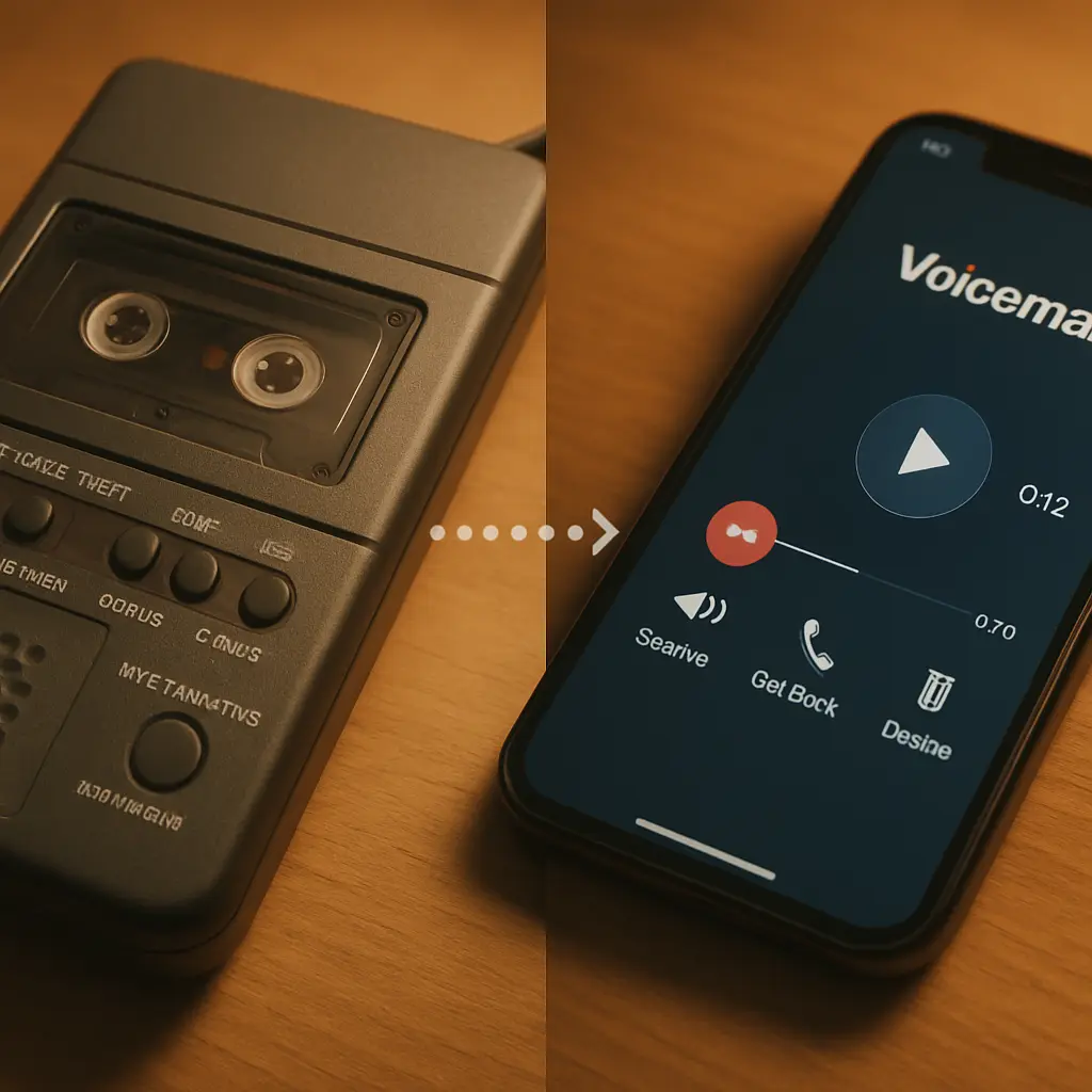 A person deleting old voicemails on their phone while sitting at a kitchen table