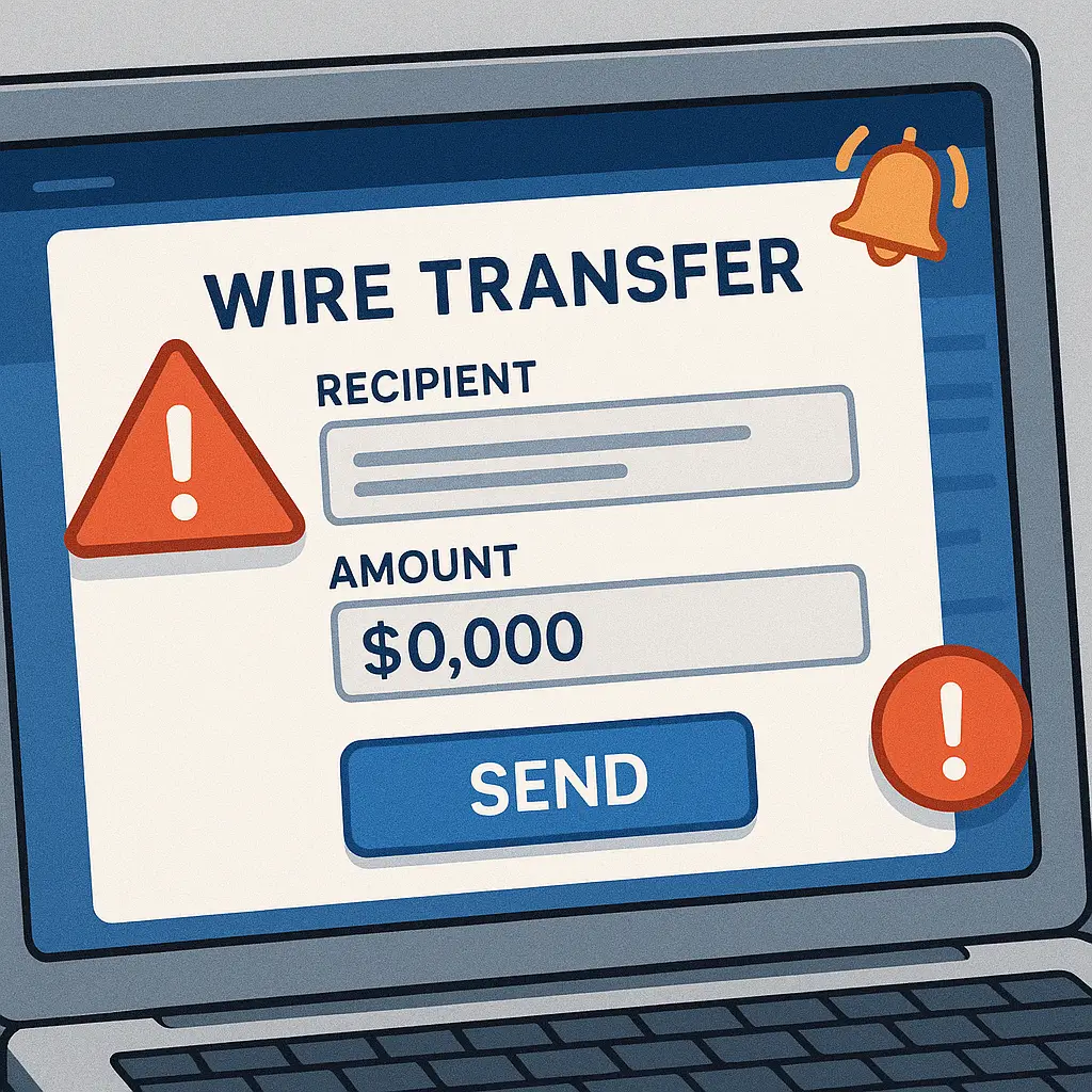 A phone displaying a verification call screen, illustrating the importance of confirming wire transfer requests through independent communication