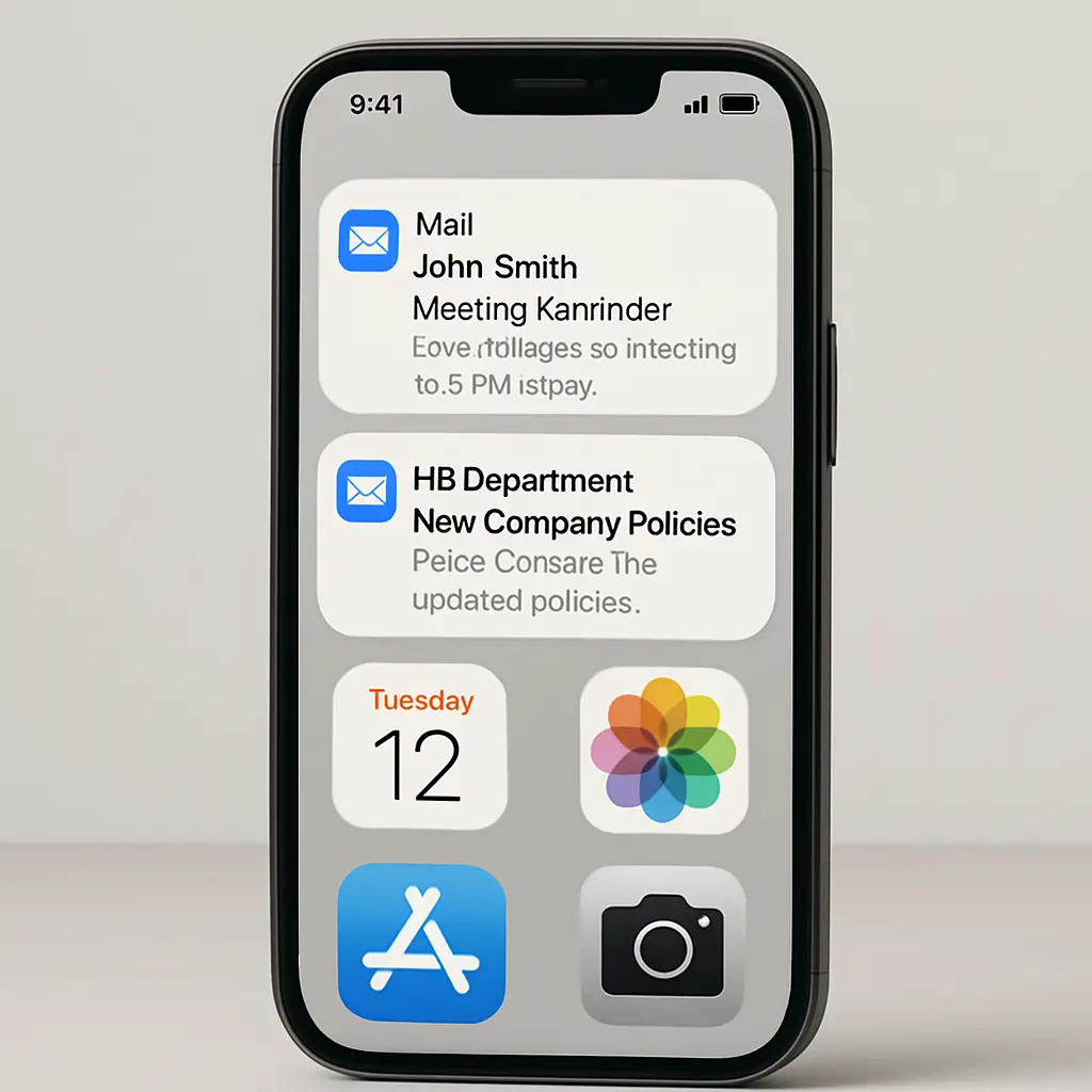 A phone screen split between work and personal content, representing the ongoing tension of maintaining digital boundaries