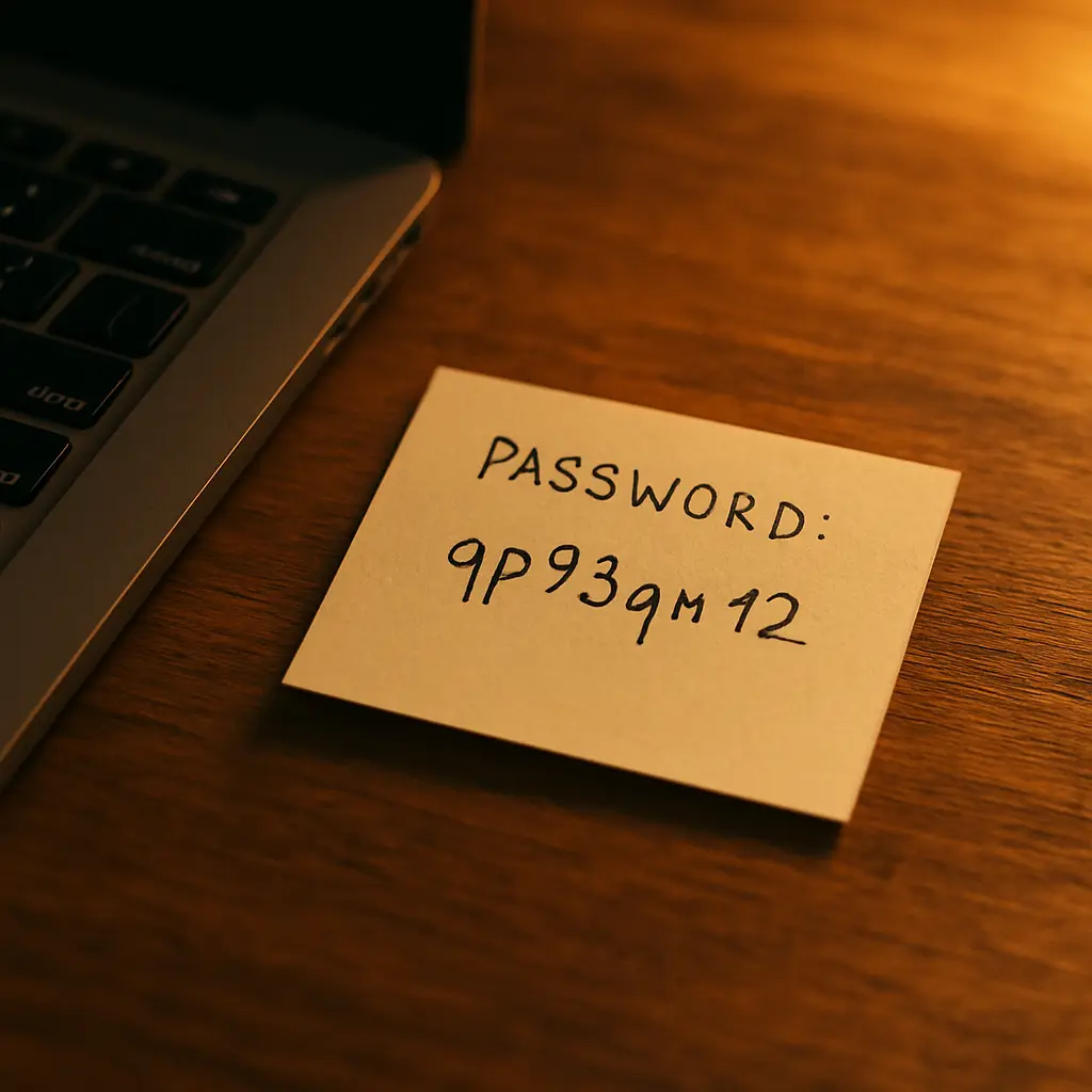A notebook with passwords stored in a home safe